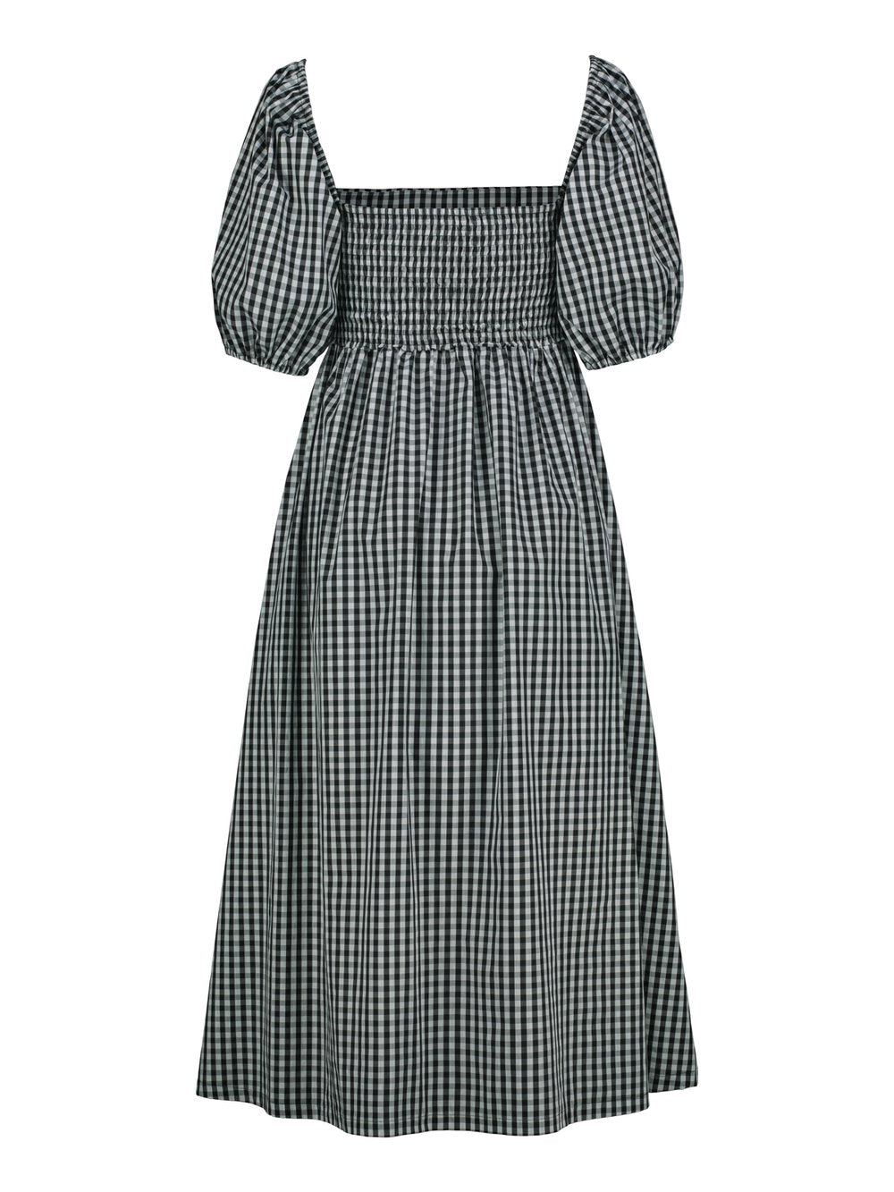 Checkered Puff Dress