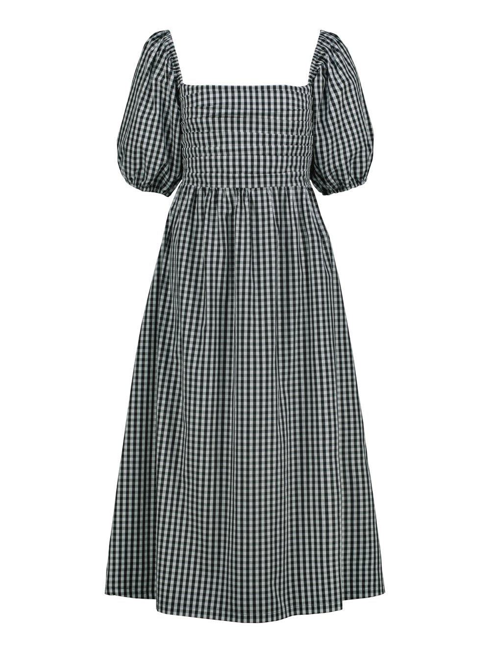 Checkered Puff Dress