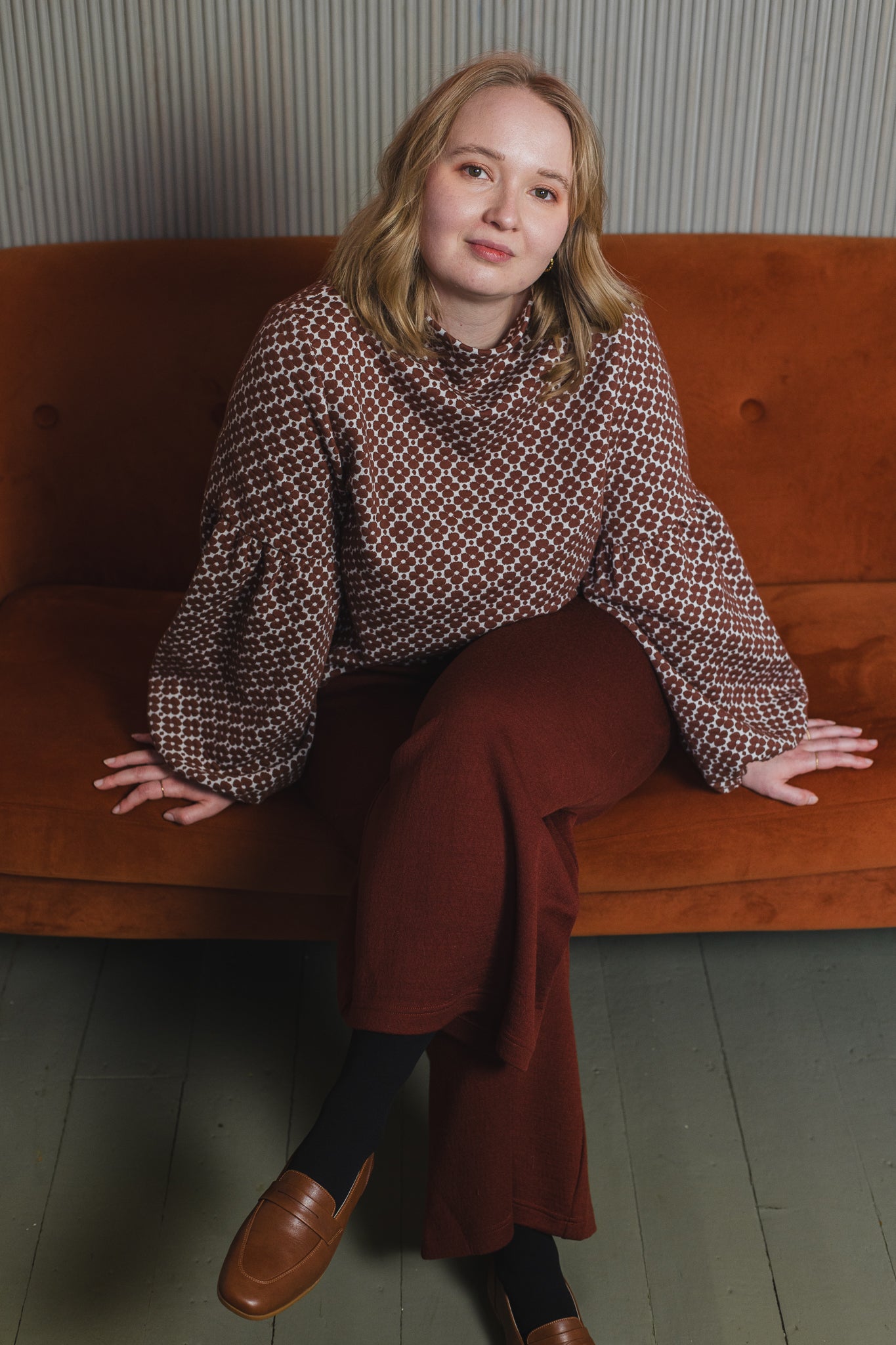 TALVIKKI puuvillapaita, Apila Ruskeavalkoinen