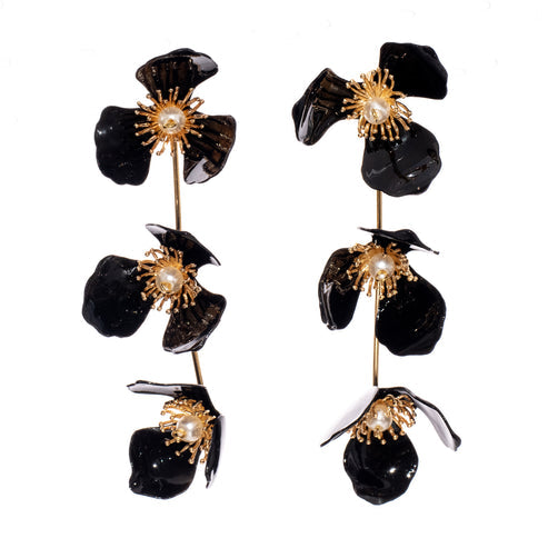 Triple Apple Flower Earrings, Rainbow