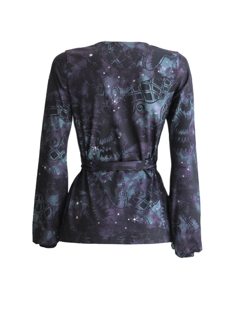 Zoe wrap shirt, Galactic abyss