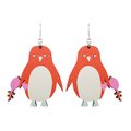 Lasergun Penguin Earrings, MULTIPLE COLOURS Red