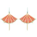 Cocktail Umbrella Earrings, MULTIPLE COLOURS Red