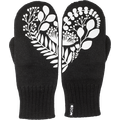 Flora Merino Wool Reflecting Mittens, Double Knit, MULTIPLE COLORS Black