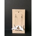 Origami Earrings, White Pitkä