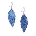 Petite Feathers Earrings Glitter Blue