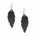 Petite Feathers Earrings Glitter Black