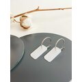 Butoni Design Lappu Earring Valkoinen/hopea