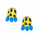 Crazy Granny Designs Granny's Choice Earrings Yellow & Blue
