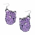 Crazy Granny Designs Leopard Earrings Lavender