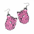 Crazy Granny Designs Leopard Earrings Pink
