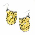 Crazy Granny Designs Leopard Earrings Yellow