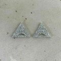 Triangle Earrings Silver glitter