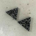 Triangle Earrings Black glitter