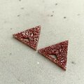 Triangle Earrings Pink glitter