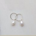 Classic Earrings, Silver Ivory White