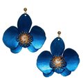 Upcycle with Jing Butterfly Orchid Stud Earrings Blue