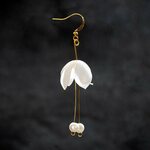 Upcycle with Jing White Lily Double-Drop Earrings