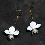 Upcycle with Jing Orchid Earrings, White