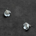 Upcycle with Jing Small Flower Stud Earrings, White