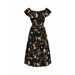 Kaiko Clothing Offshoulder Dress, Black Poppies
