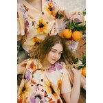 Kaiko Clothing Frill Button Dress, Peach Anemone
