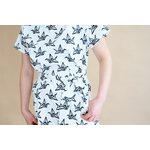 YO ZEN T-Shirtdress, Origami Swan, White