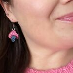 Crazy Granny Designs Pink Mushrooms Earrings