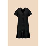 Kaiko Clothing Frill Button Dress, Black