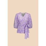 Kaiko Clothing Wrap Blouse, Lavender Garden