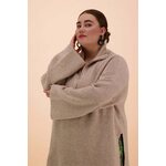 Kaiko Clothing Half-Zip Wool Sweater, Barley