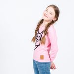 YO ZEN Kids' Wolf Shirt, Candy Pink / Black