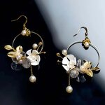 Upcycle with Jing Art Nouveau Earrings - White