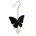 Upcycle with Jing Butterfly Crystal Drop Earrings, Black