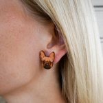 Frenchie Button Earrings