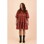 Kaiko Clothing Tiered Mini Dress, Mahogany Wind