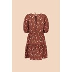 Kaiko Clothing Tiered Mini Dress, Mahogany Wind