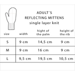 FLORA Merino Wool Reflective Mittens, Single Knit, MULTIPLE COLORS
