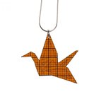 YO ZEN Origami Swan two-piece pendant, Amber millimeter
