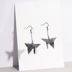 Origami Baby Bats Earrings, Grey, MULTIPLE SIZES