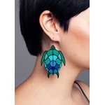 Mine Güngör Tortoise, Green/Blue/Teal Earrings