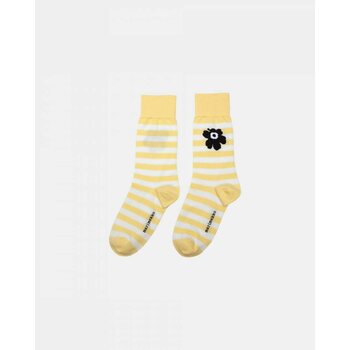 Marimekko Kioski Kasvaa Tasaraita Unikko Socks, Yellow