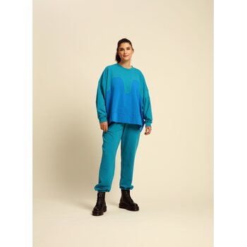 R/H Studio Magic Marvellous Sweater, Botanical Green / Ocean Blue