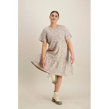 Kaiko Clothing Ruffle T-shirt Dress, Wild Dots Maroon