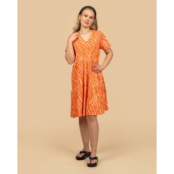 Riva Clothing V-pääntie mekko, AALLOT Oranssi