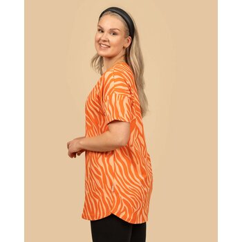 Riva Clothing T-Paita Pitkä, AALLOT Oranssi