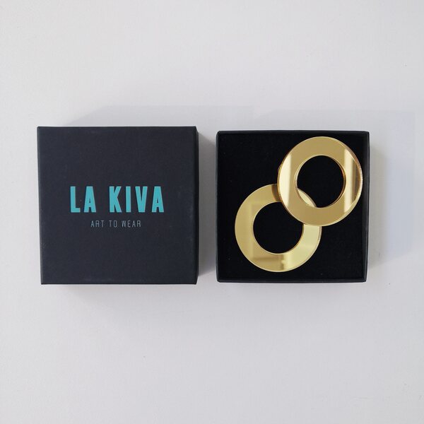 La Kiva Gold Mirror Hoop Studs