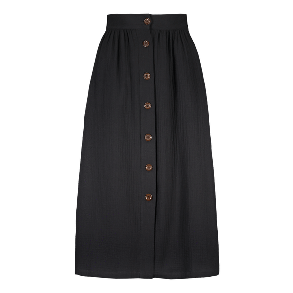 Button Skirt, Black