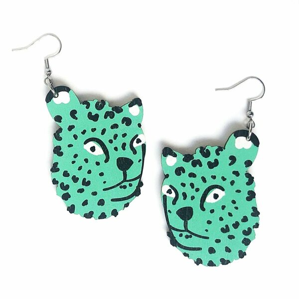 Crazy Granny Designs Leopard Earrings