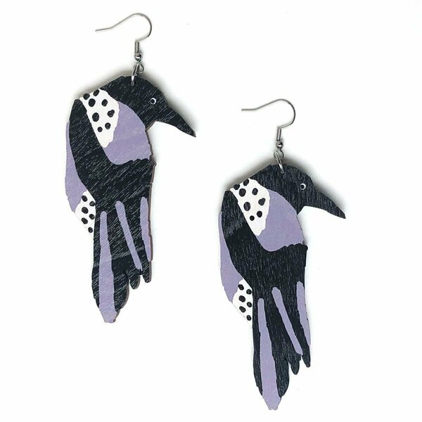 Crazy Granny Designs Crow Earrings - Magic Animal collection